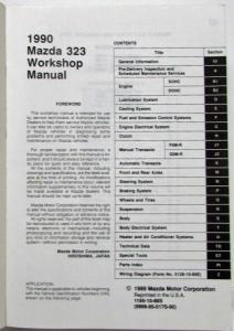 1990 Mazda 323 Service Shop Repair Manual