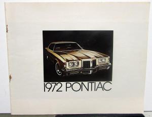 1972 Pontiac Grand Prix Catalina LeMans GTO Firebird Trans Am Sales Brochure