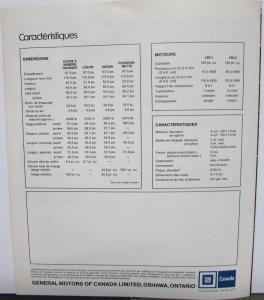 1974 Pontiac Astre CANADIAN Dimensions Motors Characteristics Sale Brochure Orig