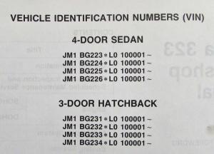 1990 Mazda 323 Service Shop Repair Manual w/ Service Highlights & Wiring Diagram