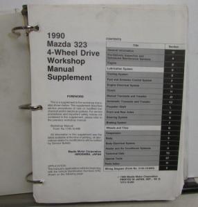 1990 Mazda 323 Protege 4x4 Service Shop Repair Manual With Wiring Diagrams