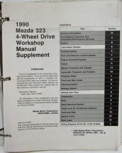 1990 Mazda 323 Protege 4x4 Service Shop Repair Manual