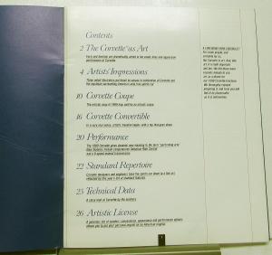 1989 Chevrolet Corvette Dealer Prestige Sales Brochure With Envelope Original