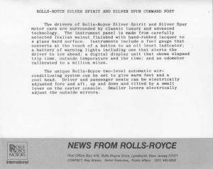 1981 Rolls-Royce Silver Spirit & Silver Spur Interior Press Photo & Release 0017