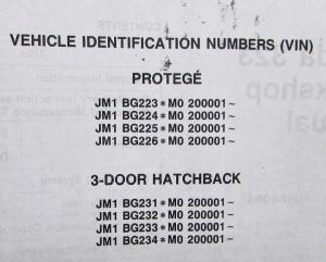 1991 Mazda 323/Protege Service Shop Repair Manual