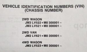 1991 Mazda MPV Service Shop Repair Manual