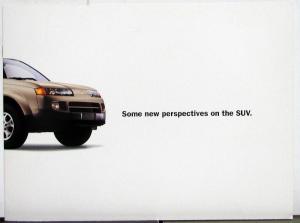 2001 Saturn SUV Color Sales Brochure with SUV On A Stick Original