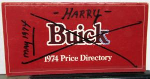 1974 Buick Dealer Salesmens Price Directory Pocket Options & Order Codes