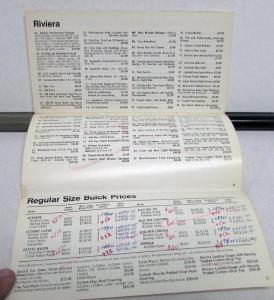 1974 Buick Dealer Salesmens Price Directory Pocket Options & Order Codes