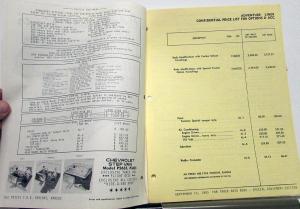 1966 Chevrolet Dealer Sales Info Sheets Adventure Liner Step Van RV Camper