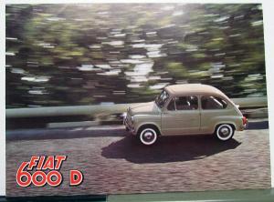 1965 Fiat 600 D Dealer Sales Brochure US Market English Text #1651