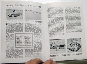 1966 Austin Healey Sprite Mk III Dealer Brochure Mechanix Illustrated Road Test