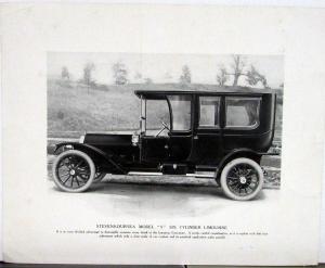1911 Stevens Duryea Model Six Cylinder Limousine Photo Plate Original