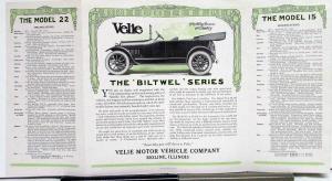 1916 Velie Model 15 & 22 Biltwel Six Series Sales Brochure Folder MAILER Orig