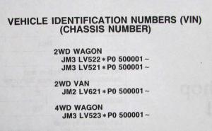 1993 Mazda MPV Van Service Shop Repair Manual