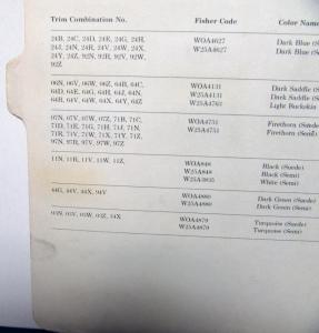 1977 Pontiac Paint Chips Sales Brochure Original