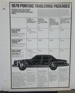 1979 Pontiac Trailering Bonneville Grand Prix LeMans Phoenix Coupe Brochure Orig