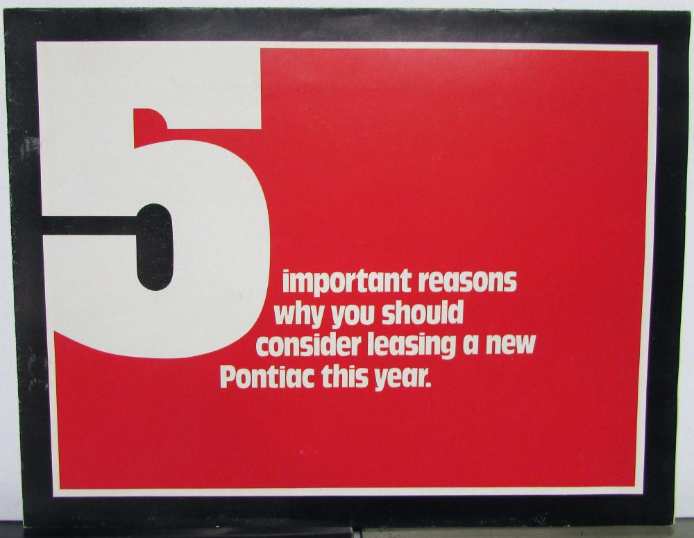1979 Pontiac Bonneville Grand LeMans Grand Prix Leasing Options Sale Folder Orig