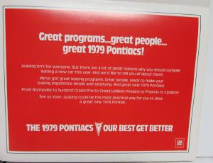 1979 Pontiac Bonneville Grand LeMans Grand Prix Leasing Options Sale Folder Orig