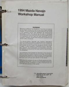 1994 Mazda Navajo SUV Service Shop Manual