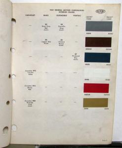 1969 Pontiac Buick Chevrolet Oldsmobile Cadillac Paint Chip Color Samples DuPont