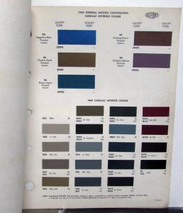 1969 Pontiac Buick Chevrolet Oldsmobile Cadillac Paint Chip Color Samples DuPont