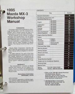 1995 Mazda MX-3 Service Repair Shop Manual