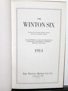 1914 Winton Six 48 HP Sales Brochure Catalog Hardbound Original Vintage Auto