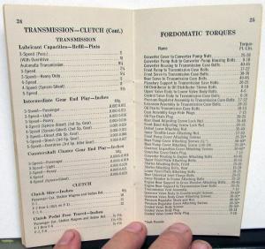 1952 Ford Service Specifications Passenger Cars F Series Trucks Dealer Book