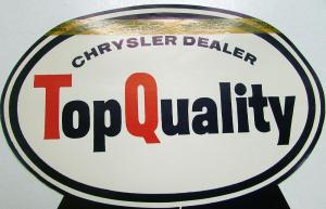 1957-1963 Chrysler Dealer Top Quality Used Cars Sales Window Sticker Mopar