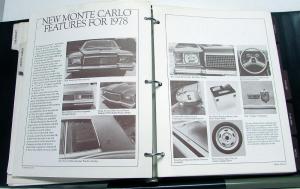 1978 Chevrolet Dealer Data Book Sales Reference Album Camaro Corvette Nova