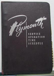 1946-1953 Plymouth Dealer Service Operation Time Schedule Book Repair Estimate