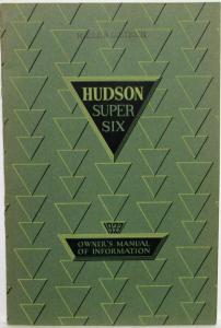 1933 Hudson Super Six Owners Manual of Information