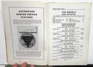 1940 Hudson Owners Manual - Traveler Super Six Country Club Eight Big Boy