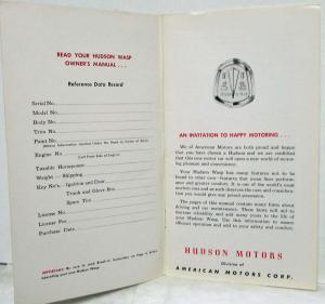 1955 Hudson Wasp Owners Manual
