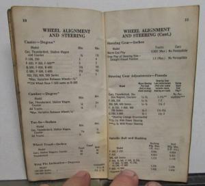 1956 Ford Service Specifications Passenger Car Thunderbird F Series Trucks