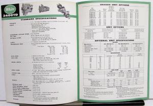 1959 White Tractor Model 3400TD Specifications Dimensions Sales Brochure Orig