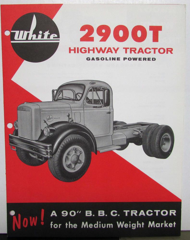 1960 White Highway Tractor 2900T REVISED Specs Dimensions Sales Brochure Orig
