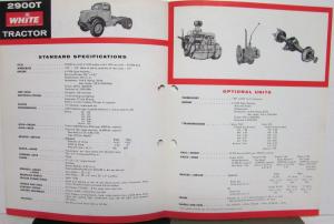 1960 White Highway Tractor 2900T Specs Dimensions Sales Brochure Original