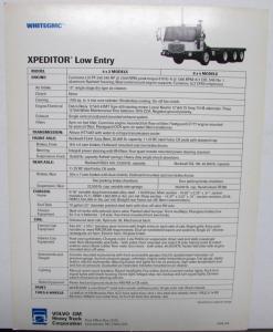 1988 White GMC Truck Xpeditor Low Entry Specs Features Sales Brochure Orig