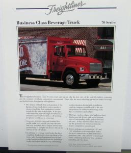 1991 Freightliner Beverage Truck Specs Features Sales Brochure Original