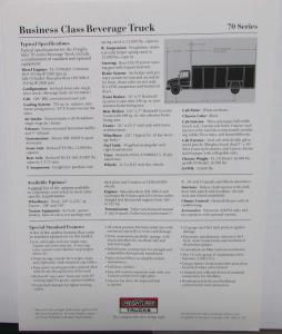 1991 Freightliner Beverage Truck Specs Features Sales Brochure Original