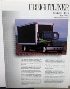 1991 Freightliner Business Class Truck Specs Features Sales Brochure Orig