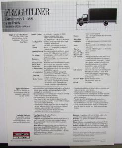 1991 Freightliner Business Class Truck Specs Features Sales Brochure Orig