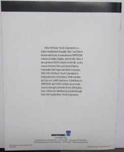 1991 White GMC Conventional Integral Sleeper Tractor Sales Brochure Original