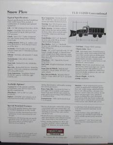 1992 Freightliner Snow Plow Conventional Sales Brochure Original