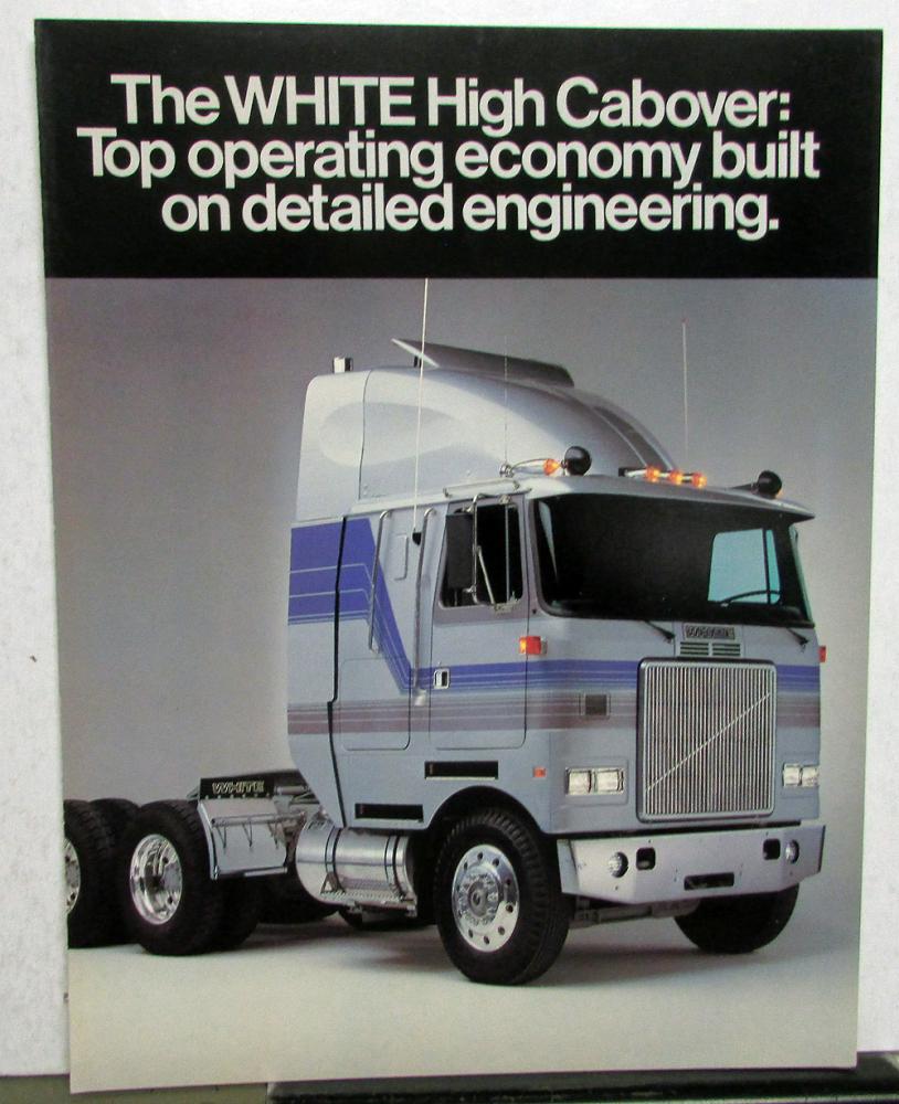 1985 White High Cabover Truck Features Sales Brochure Original