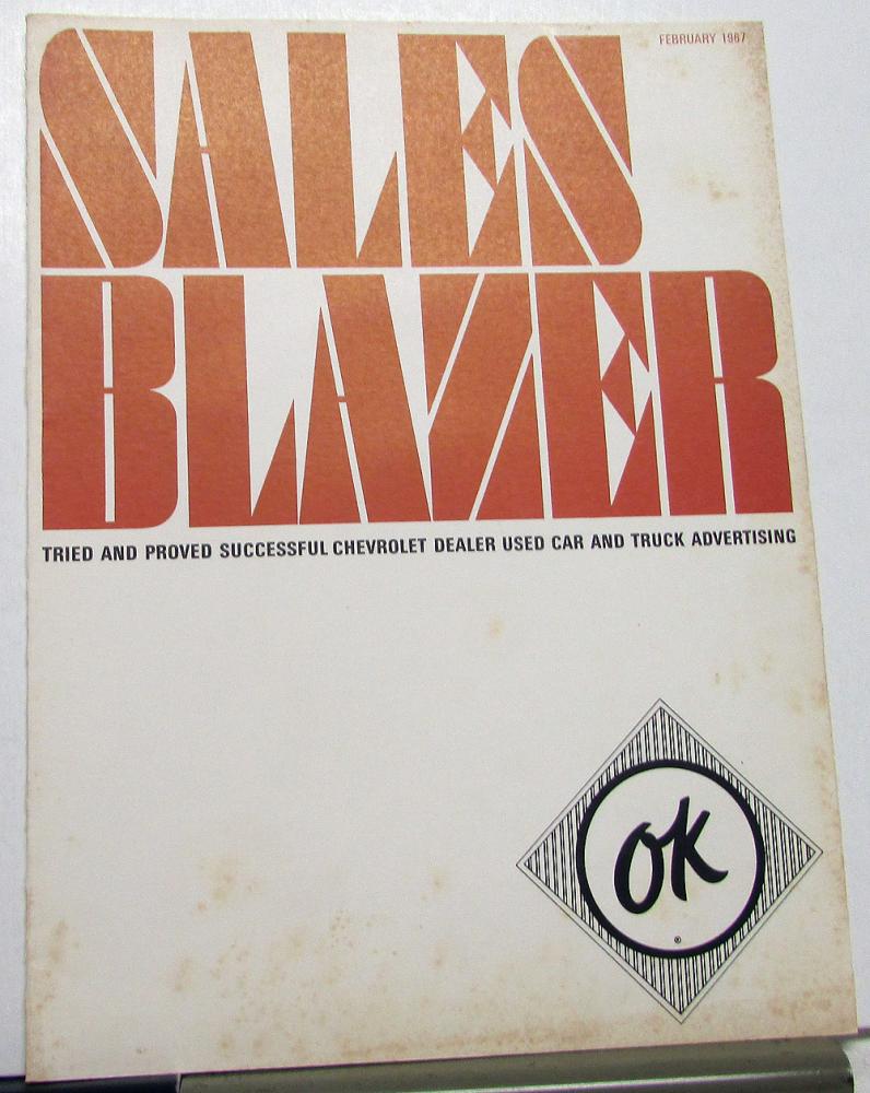 1967 Chevrolet Dealer February Sales Blazer Used Car Truck Ad Folder Impala