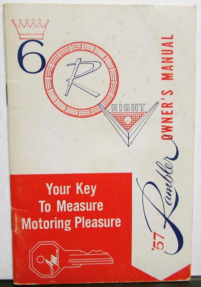 1957 AMC Rambler 6 & 8 Owners Manual Care & Operation - Red/White Cover