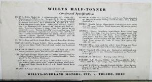 1939 Willys Pickup Truck Panel Del Half Ton Sales Folder Mailer Slick Original